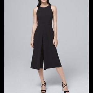 White House Black Market Petite Black Culotte Jumpsuit black size 6P